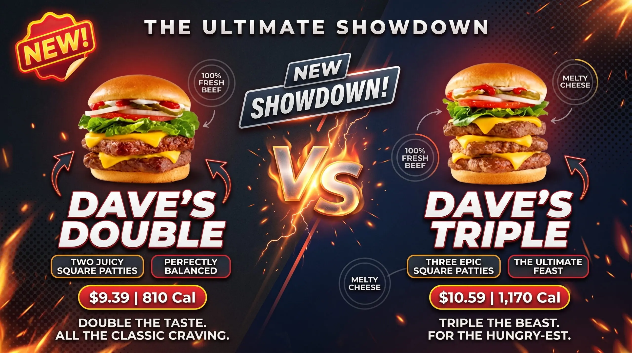 Wendy’s Dave’s Double vs. Dave’s Triple