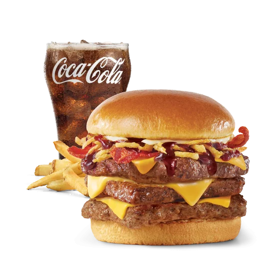 Bull's-Eye BBQ Triple Cheeseburger Combo