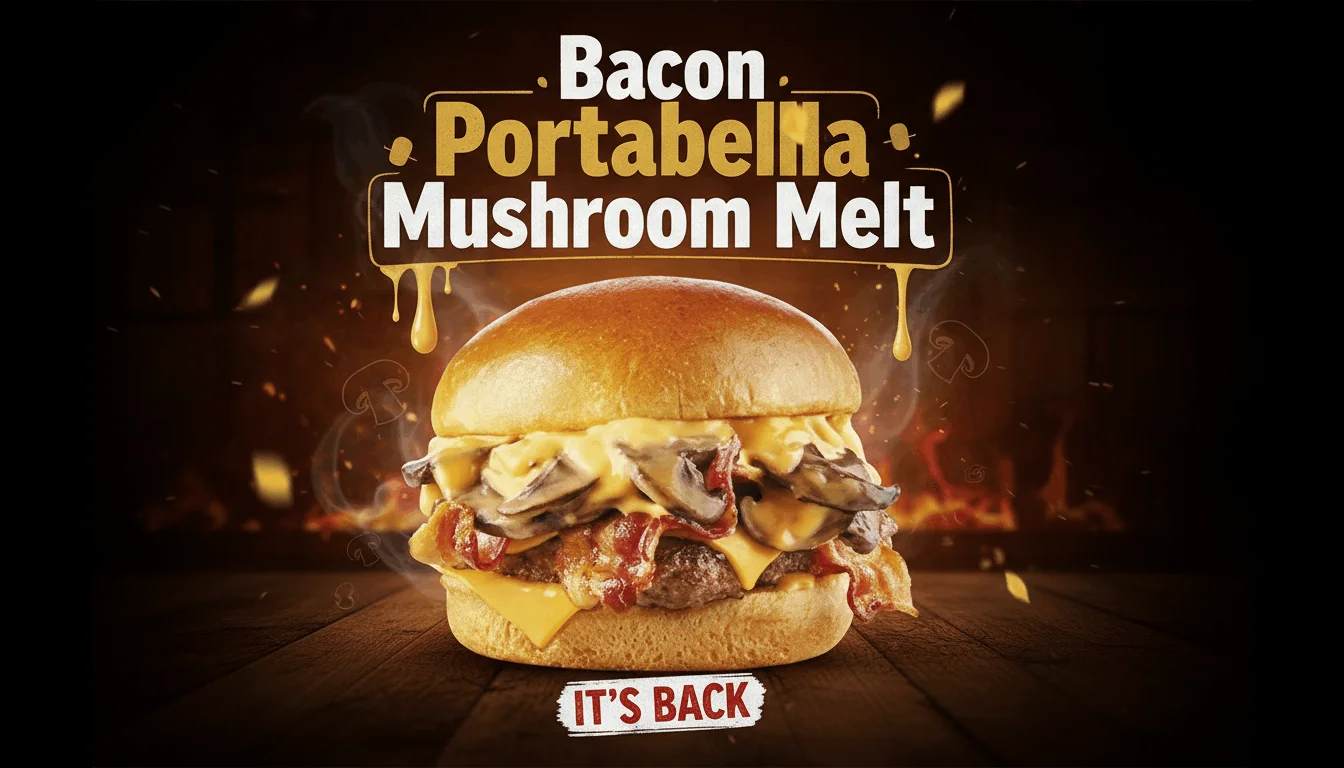 Bacon Portabella Mushroom Melt burger