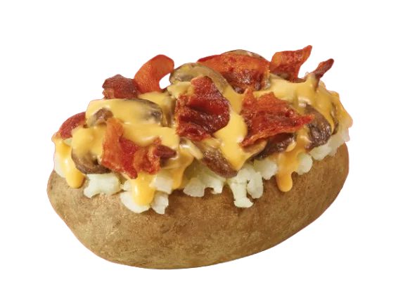 Bacon Portabella Mushroom Melt Baked Potato