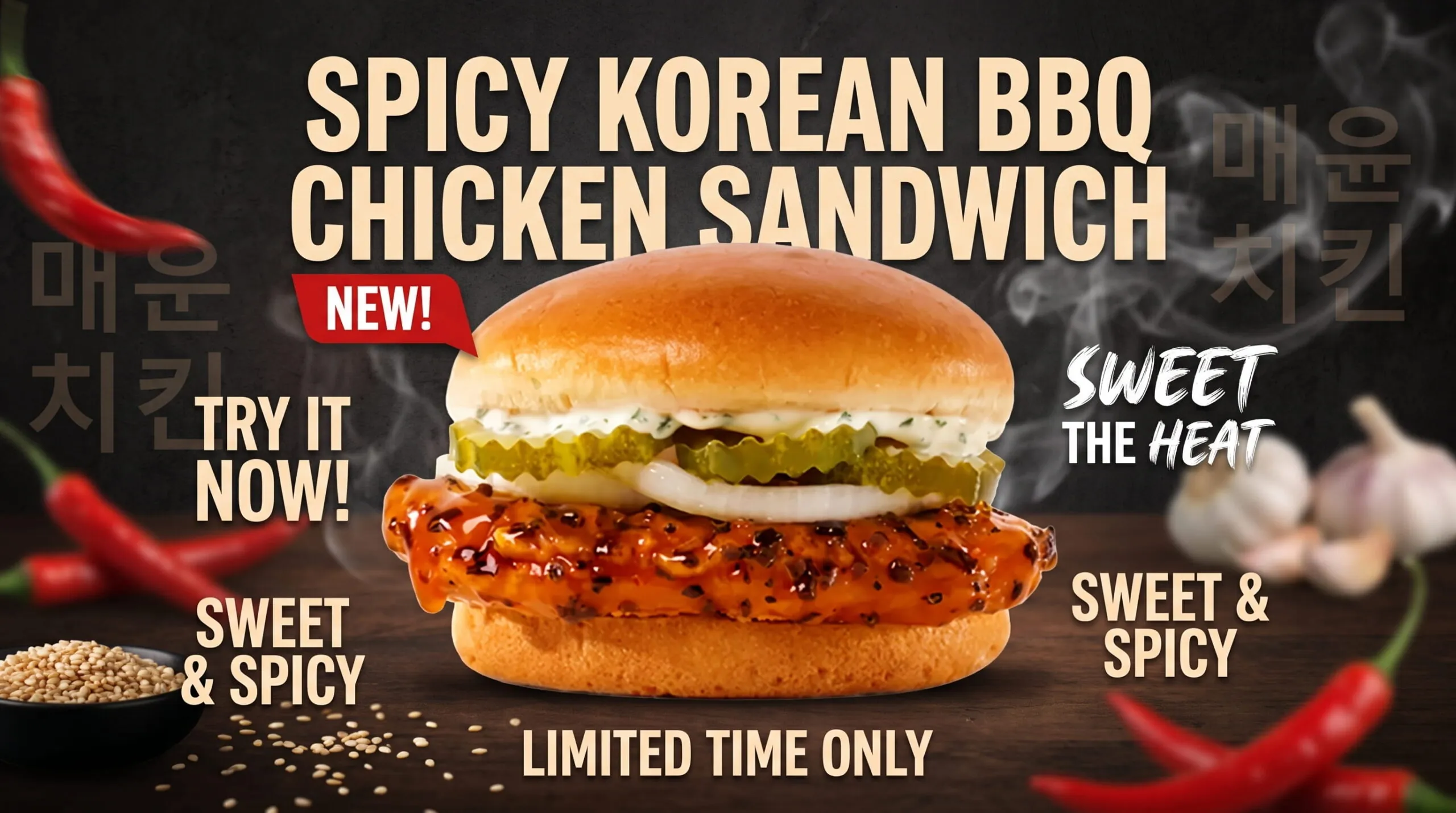 Spicy Korean BBQ Chicken Sandwich